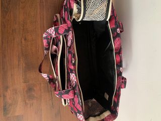 Bolsa transportín para viaje  mascotas rosa-roja