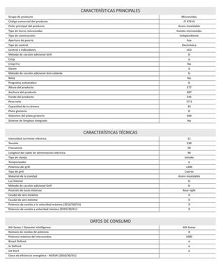 Horno microondas WHIRLPOOL JT 479 IX