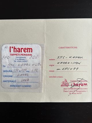 Tappeto persiano con certificato