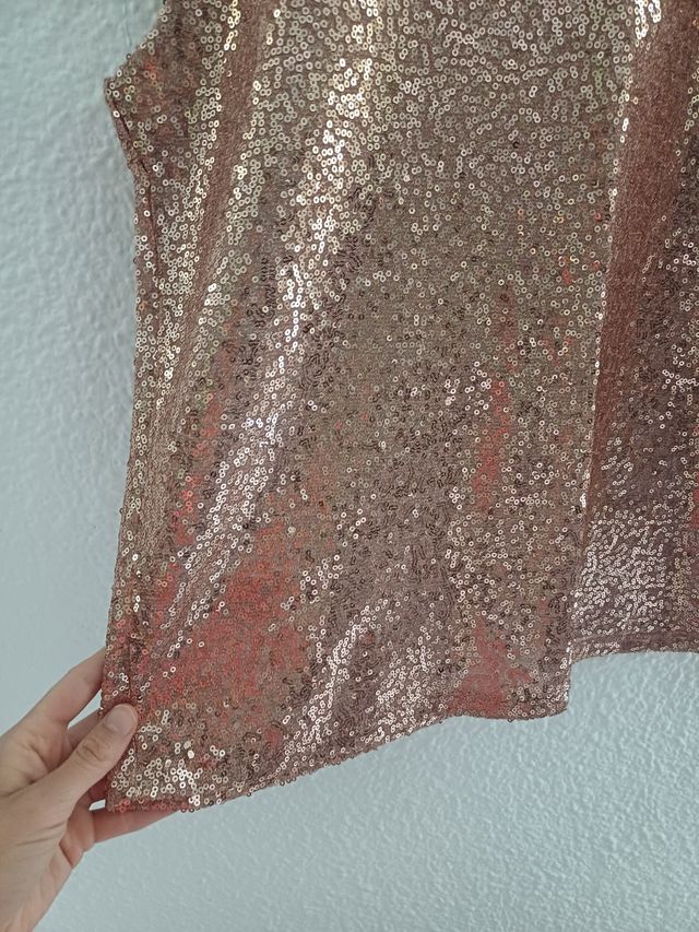 Top lentejuelas rosa dorado