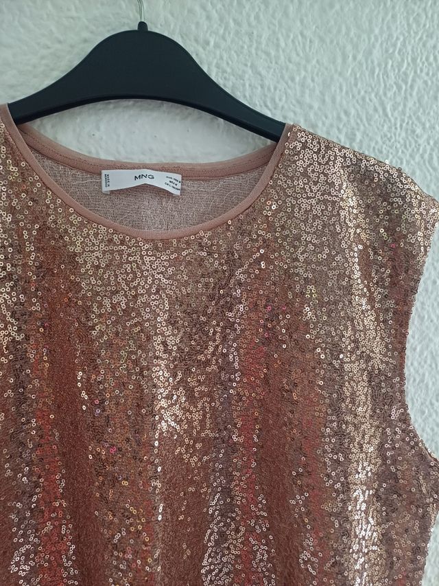 Top lentejuelas rosa dorado