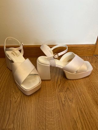 Sandalias plataforma blancas novia