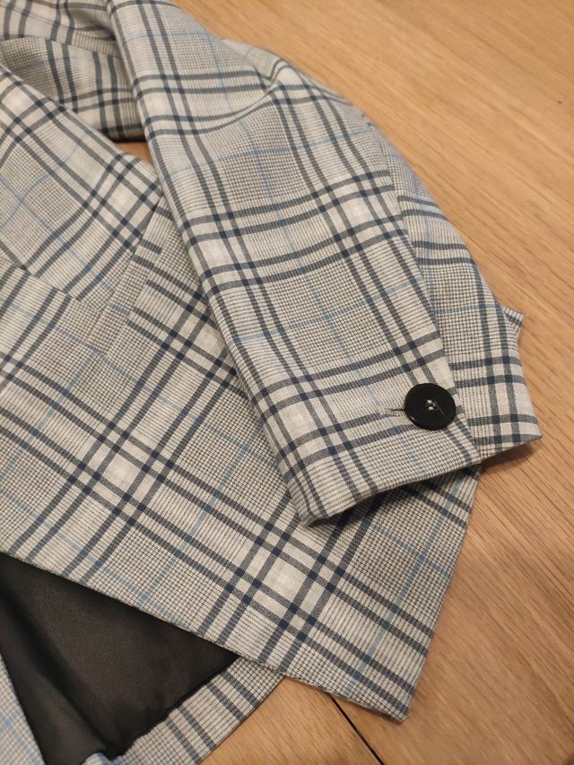 Chaqueta cuadros Mango - Talla 40