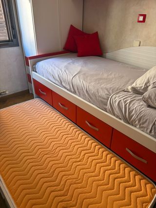 Cama nido 90cm - roja y blanca