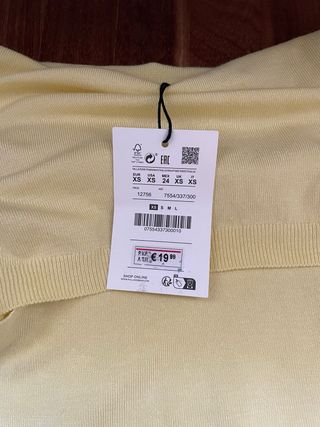 Top Bardot amarillo Pull&Bear