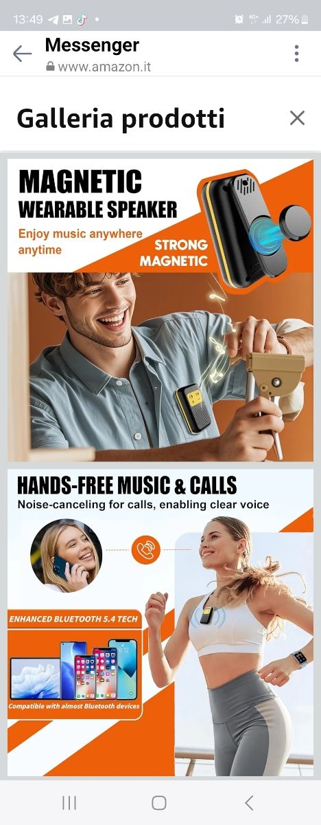 Mini Altoparlante Bluetooth - Clip