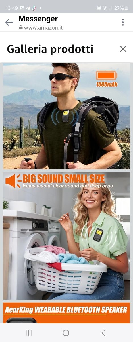 Mini Altoparlante Bluetooth - Clip