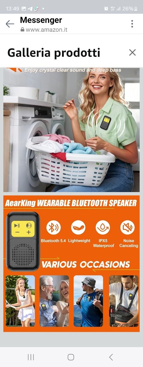 Mini Altoparlante Bluetooth - Clip