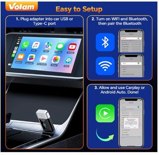 2 in 1 Adattatore Carplay Android Auto Wireless