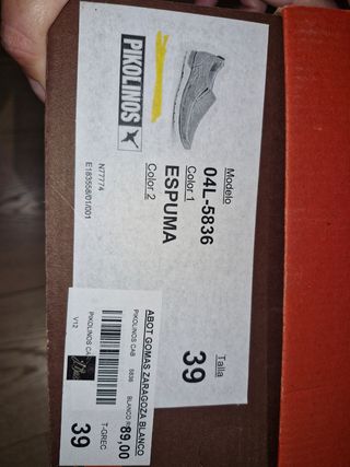 Pikolinos - Mocasines blancos talla 39