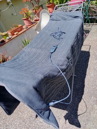Manta eléctrica cama doble azul
