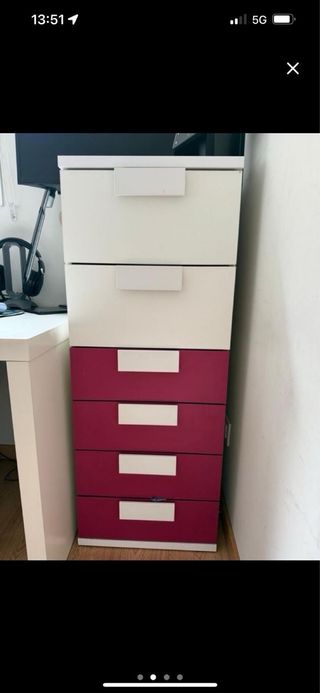 Cama juvenil blanca con cajones