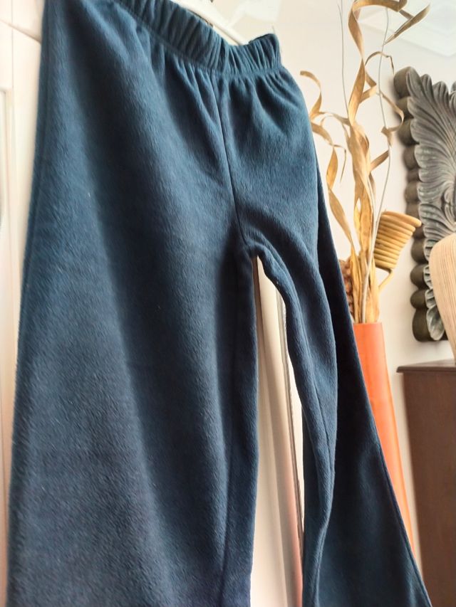 Pijama franela a rayas azul-gris - Talla S