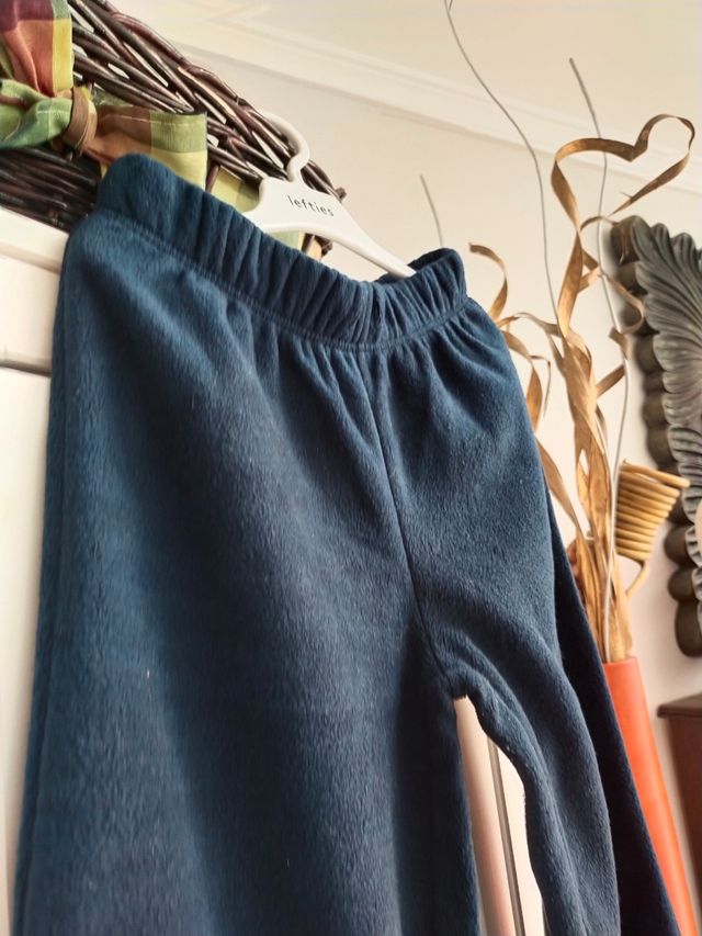 Pijama franela a rayas azul-gris - Talla S