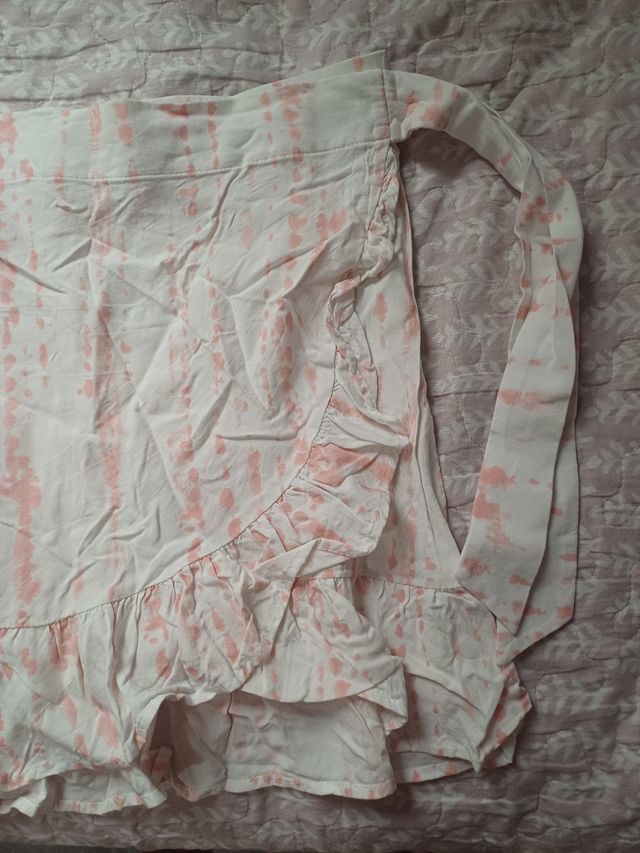 Falda tie-dye rosa y blanca