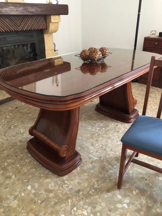 Mesa comedor madera extensible + 4 sillas