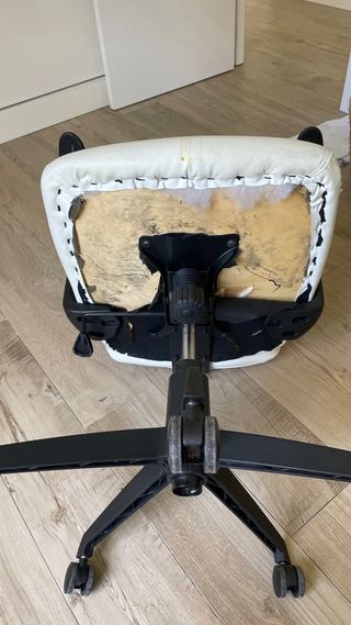 Silla oficina blanca piel sintética