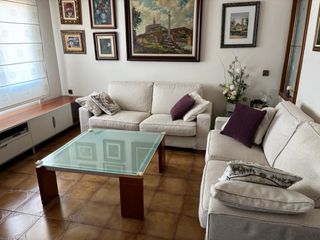 Mesa centro cristal madera