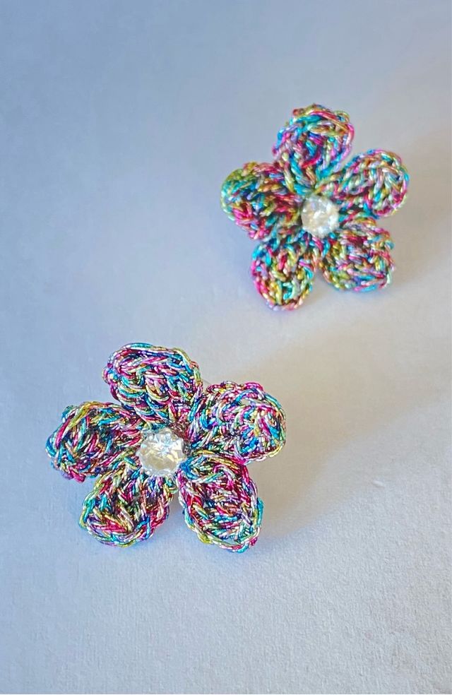 Orecchini fiori multicolor