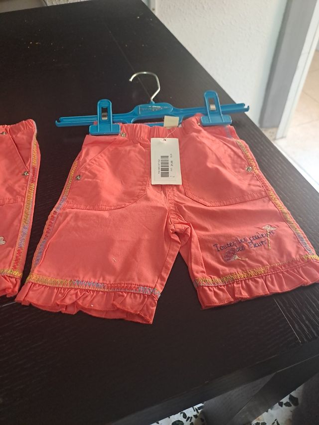 Shorts niña coral, T.2-3 años