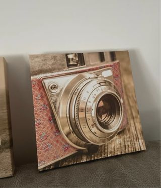 3 Cuadros retro: coche, furgoneta, cámara