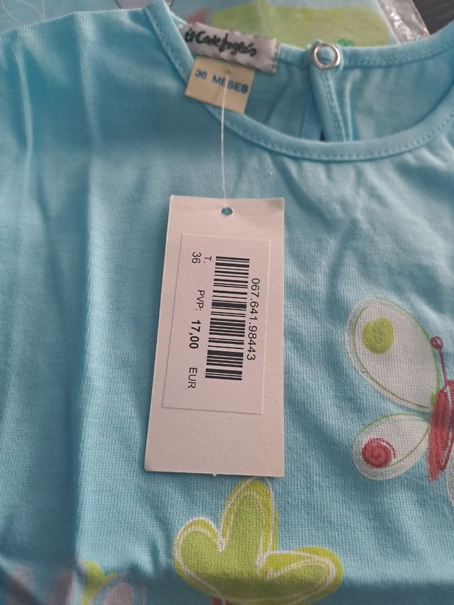 4 Camisetas niña flores mariposas precio  cada