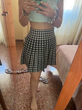 Falda Falda invierno mujer blanco y negro
