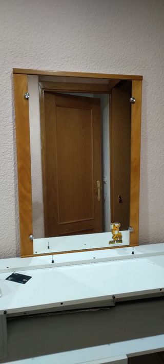 Espejo tocador madera blanco
