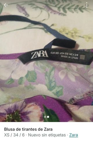 Blusa Zara Tirantes - XS/34/6