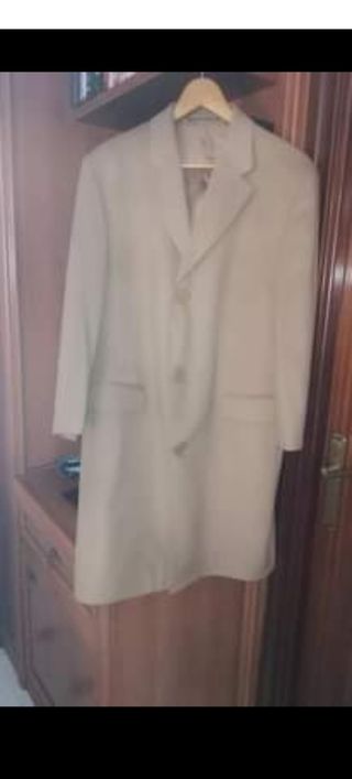 Abrigo lana-cachemir beige talla 48