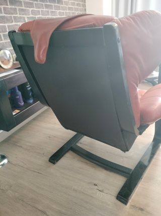 Butaca piel marrón relax