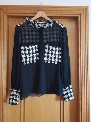 Blusa Zara gasa negra - talla S
