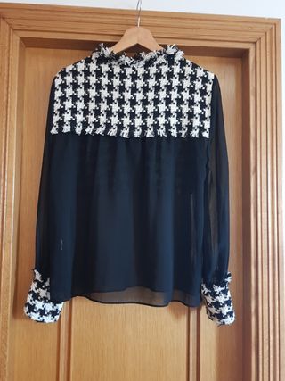 Blusa Zara gasa negra - talla S