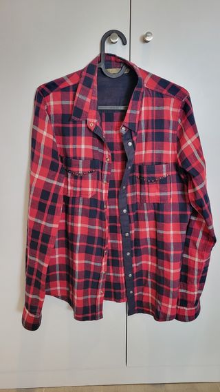 Camisa cuadros roja y negra