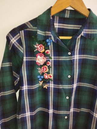 Camisa cuadros vintage mujer sin usar 