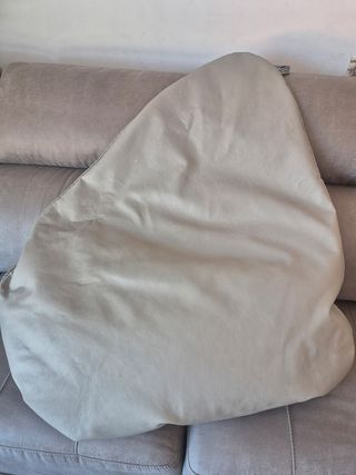 Puff pera Relax Happers piel gris sin uso