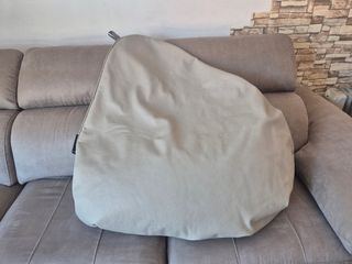 Puff pera Relax Happers piel gris sin uso