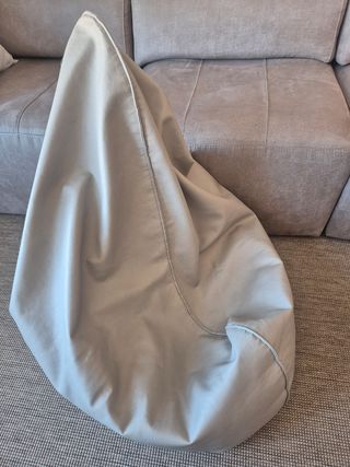 Puff pera Relax Happers piel gris sin uso