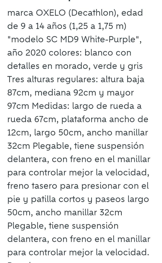 Patinete OXELO SC MD9  Como nuevo