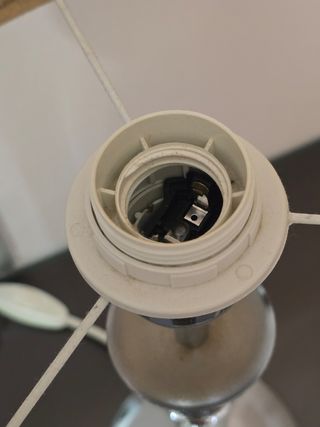 2 Lámparas mesa clásicas - beige/plata