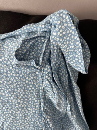 Falda midi flores azul - Talla 38 NUEVA