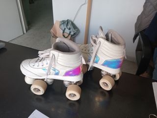 Patines de 4 ruedas infantiles 35 - Blancos