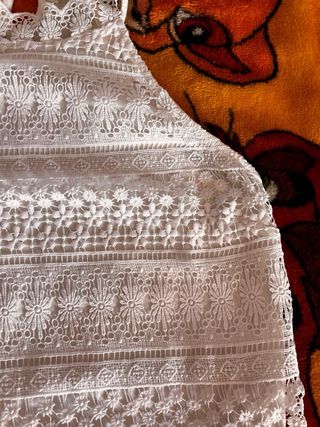 Top blanco encaje mujer