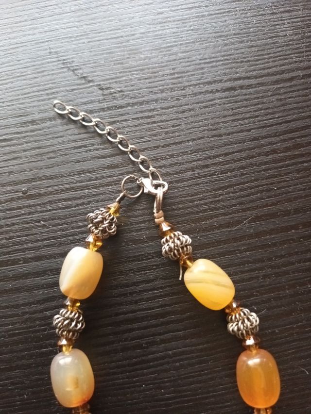 Collar piedras ágata - marrón, naranja