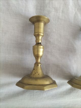 Candelabros antiguos bronce plata