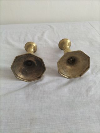 Candelabros antiguos bronce plata