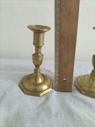 Candelabros antiguos bronce plata