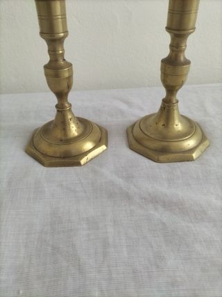 Candelabros antiguos bronce plata