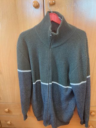 Jersey 10 punto cuello alto verdoso