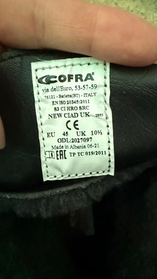 Botas Cofra seguridad altas - Negras